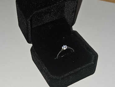 Solitare blue - cirkónia köves ezüst gyűrű