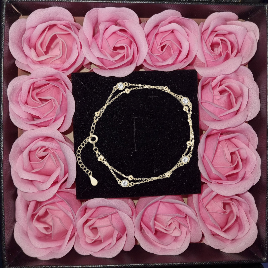 Luxory collection - Zirconia köves ezüst karkötő (Aranyozott)