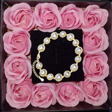 Luxory collection - Zirconia köves ezüst karkötő (Aranyozott)