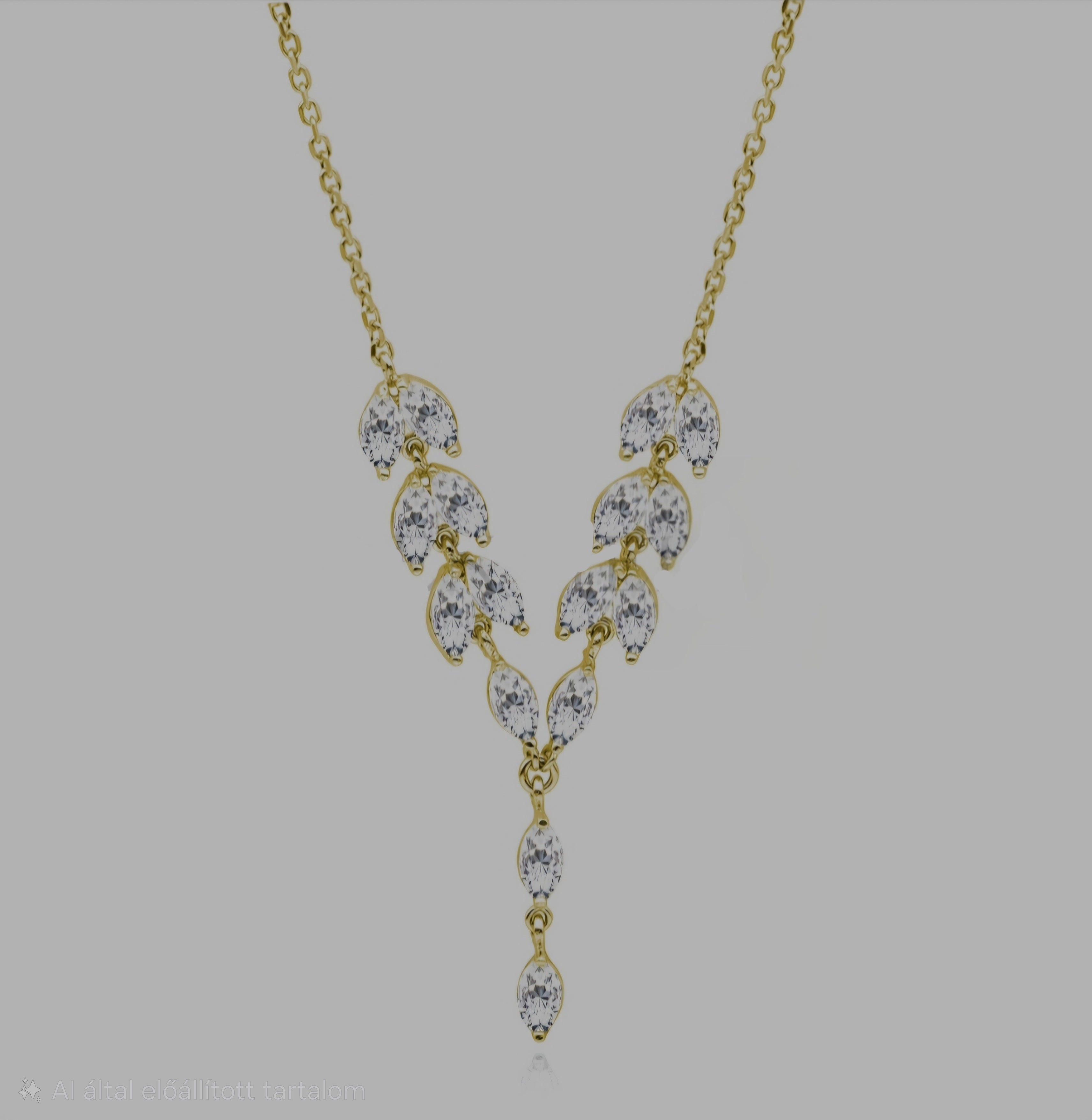 Sparkle collection - Cubic zirconia köves ezüst nyaklánc (Aranyozott)