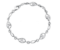 Luxory collection - Zirconia köves ezüst karkötő twist