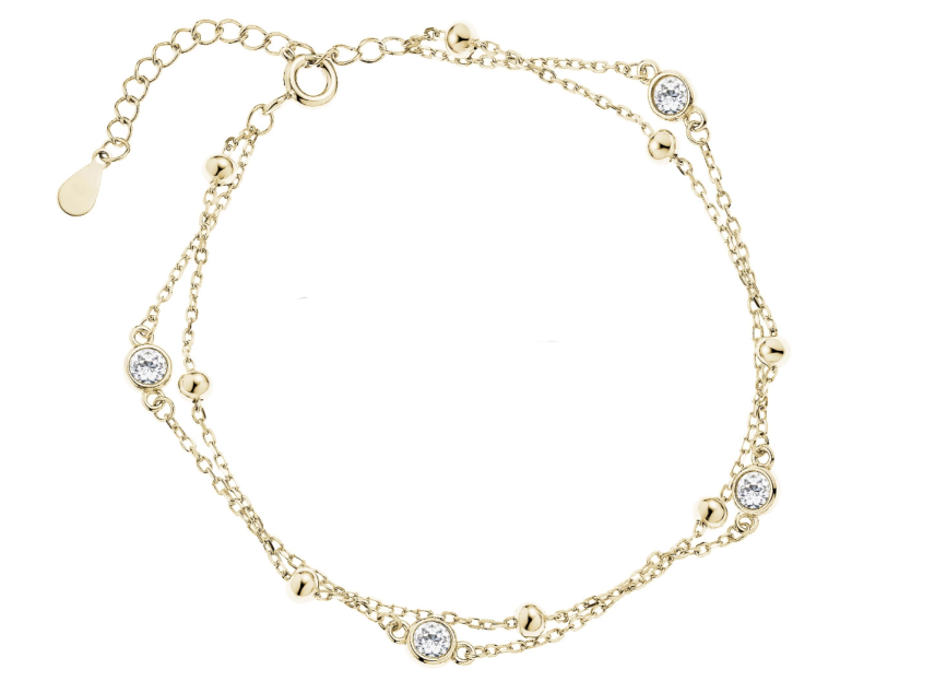 Luxory collection - Zirconia köves ezüst karkötő (Aranyozott)