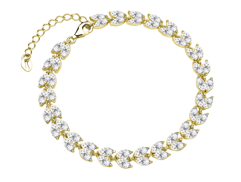 Sparkle collection - Cubic zirconia köves ezüst karkötő (Aranyozott)