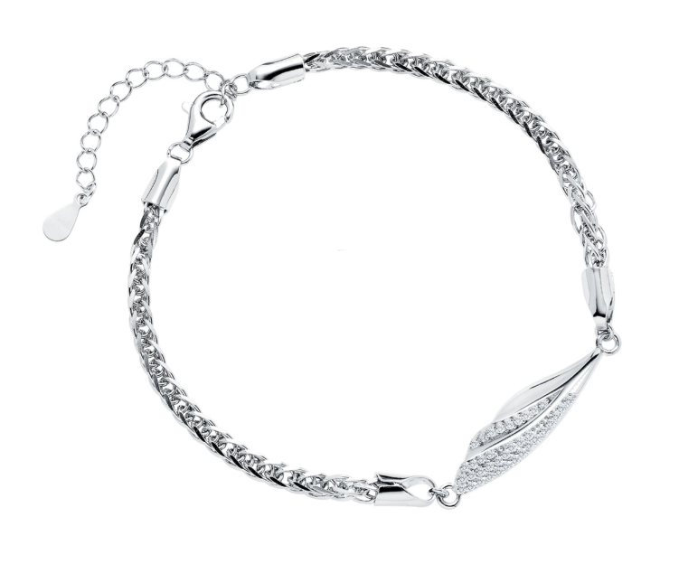 Luxory collection - Zirconia köves ezüst karkötő twist