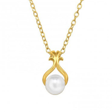 Pearl - gyöngyös ezüst nyaklánc/gyöngyös aranyozott ezüst nyaklánc