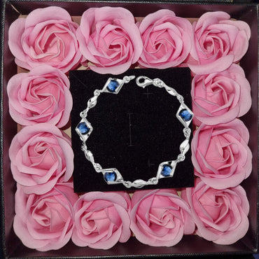 Luxory collection - Zirconia köves ezüst karkötő Sapphire