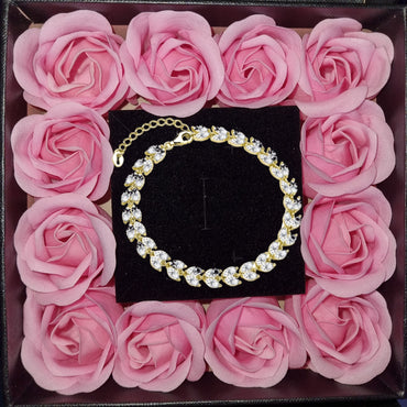 Sparkle collection - Cubic zirconia köves ezüst karkötő (Aranyozott)