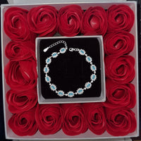 Luxory collection - Zirconia köves ezüst karkötő Aquamarine